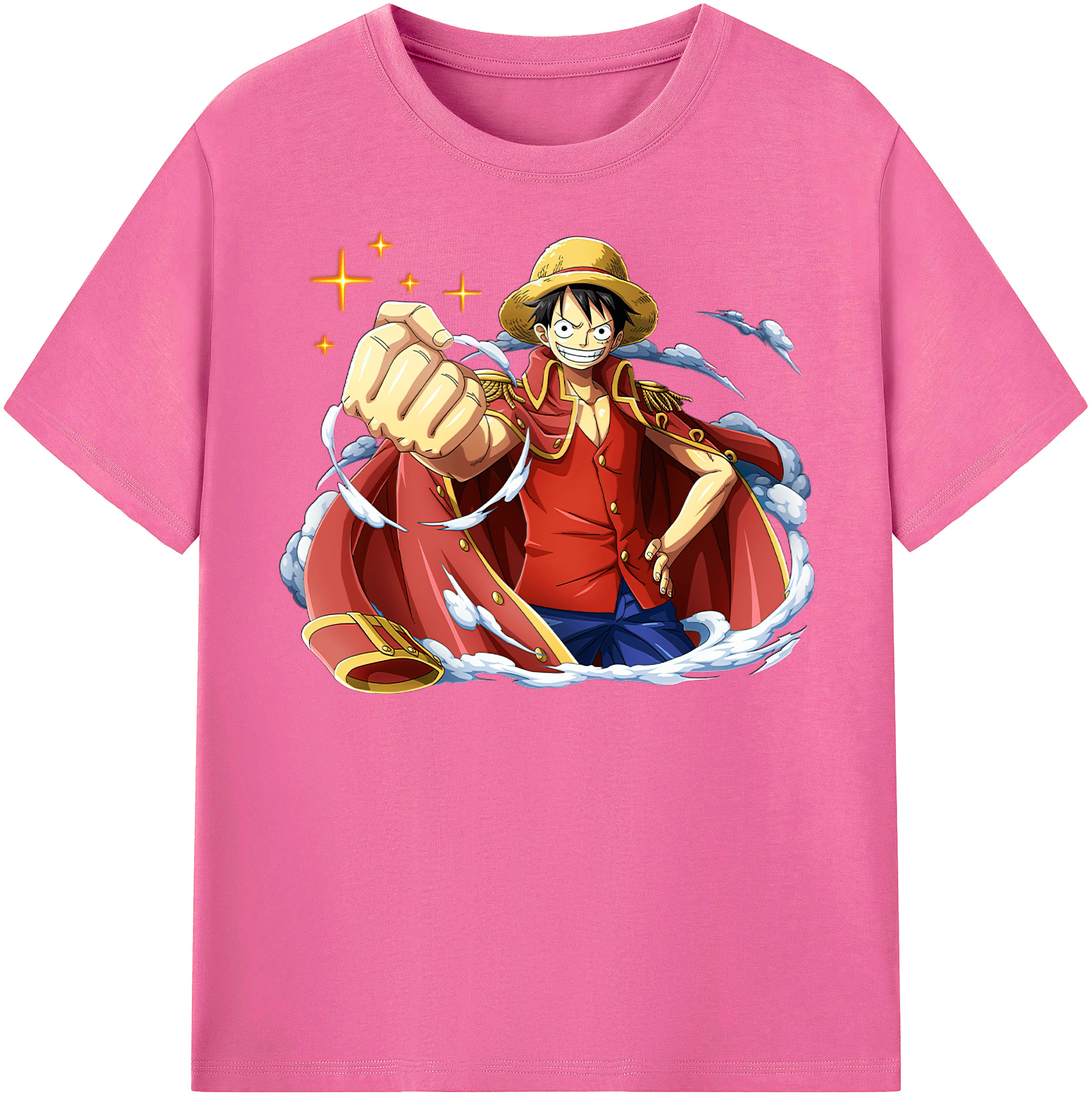 ワンピース モンキー・D・ルフィ ONE PIECE Monkey D. Luffy レディースカジュアルプリントTシャツ（綿100％）